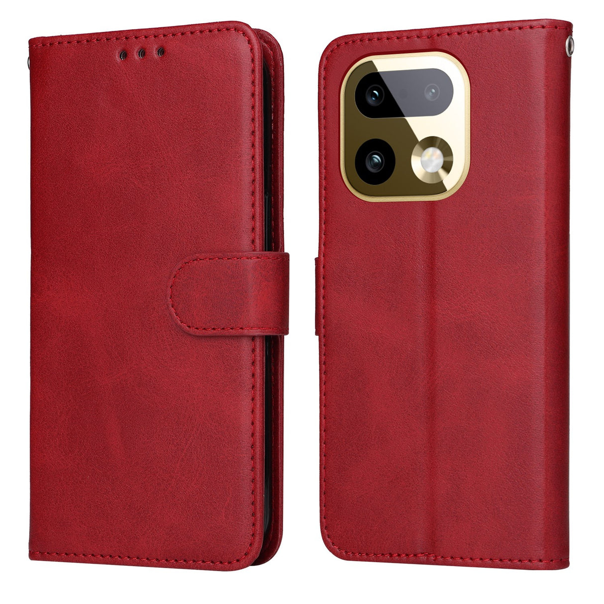 Realme 16 Pro+ EIDERWOOD Kunstlæder Flip Cover inkl. Strop - Rød