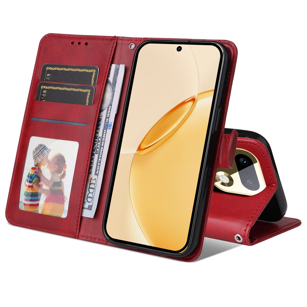 Realme 16 Pro+ EIDERWOOD Kunstlæder Flip Cover inkl. Strop - Rød