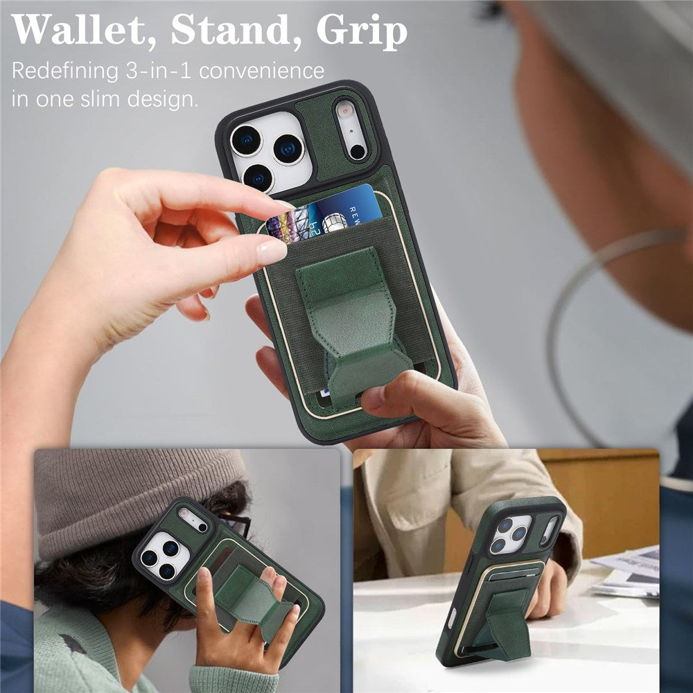 iPhone 17 Pro EIDERWOOD Kunstlæder Cover m. Kortholder - MagSafe Kompatibel - Grøn