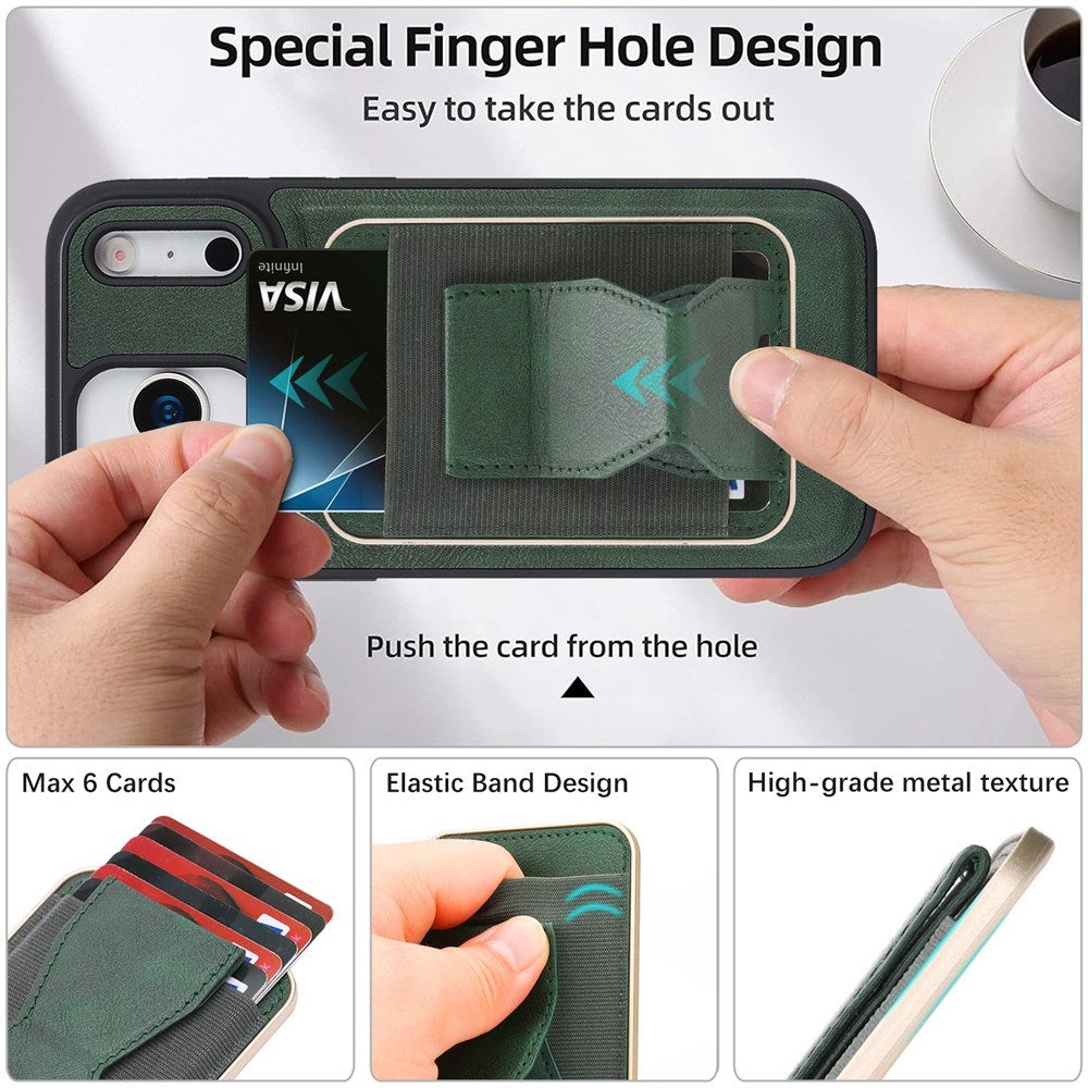 iPhone 17 Pro EIDERWOOD Kunstlæder Cover m. Kortholder - MagSafe Kompatibel - Grøn