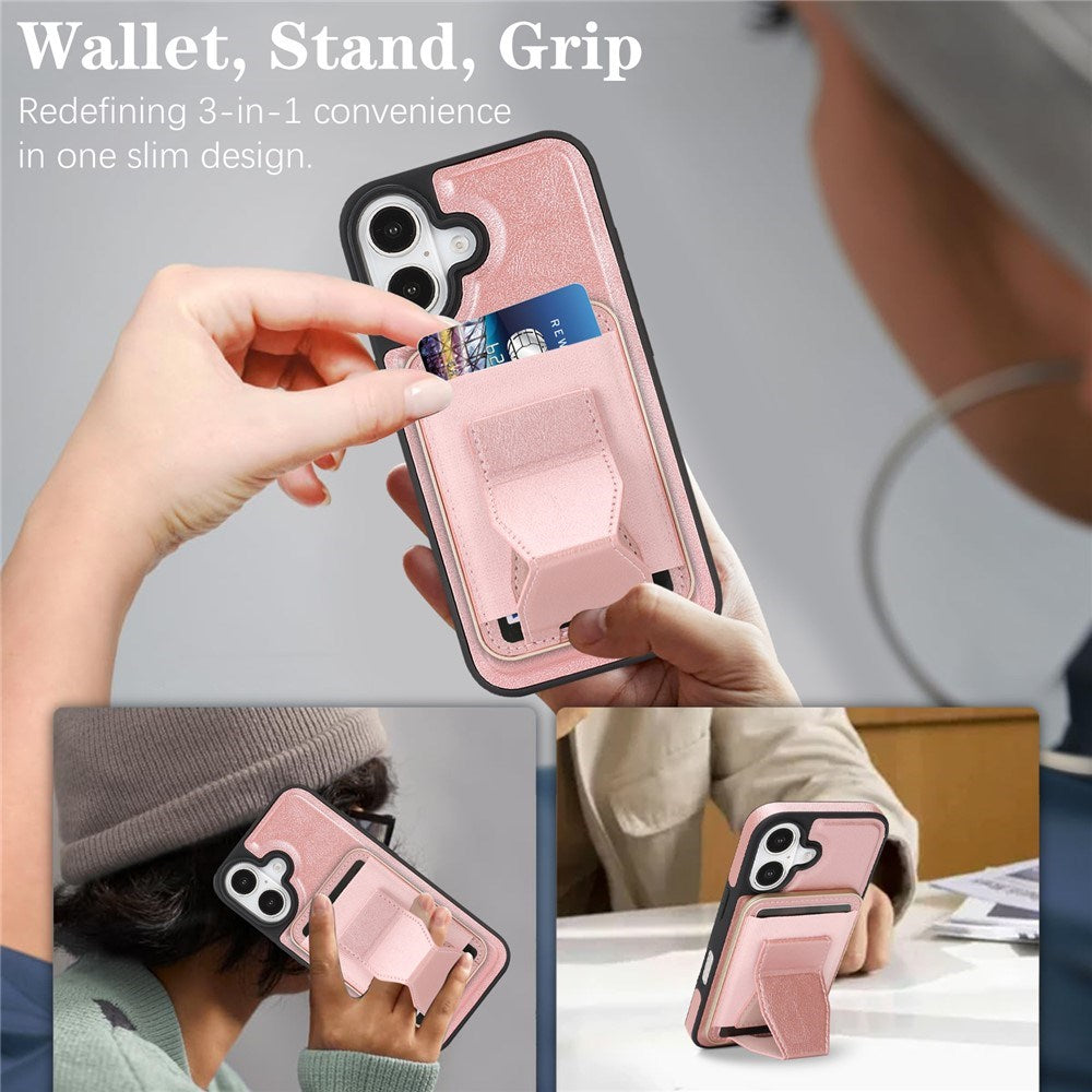 iPhone 17 EIDERWOOD Kunstlæder Cover m. Kortholder - MagSafe Kompatibel - Lyserød