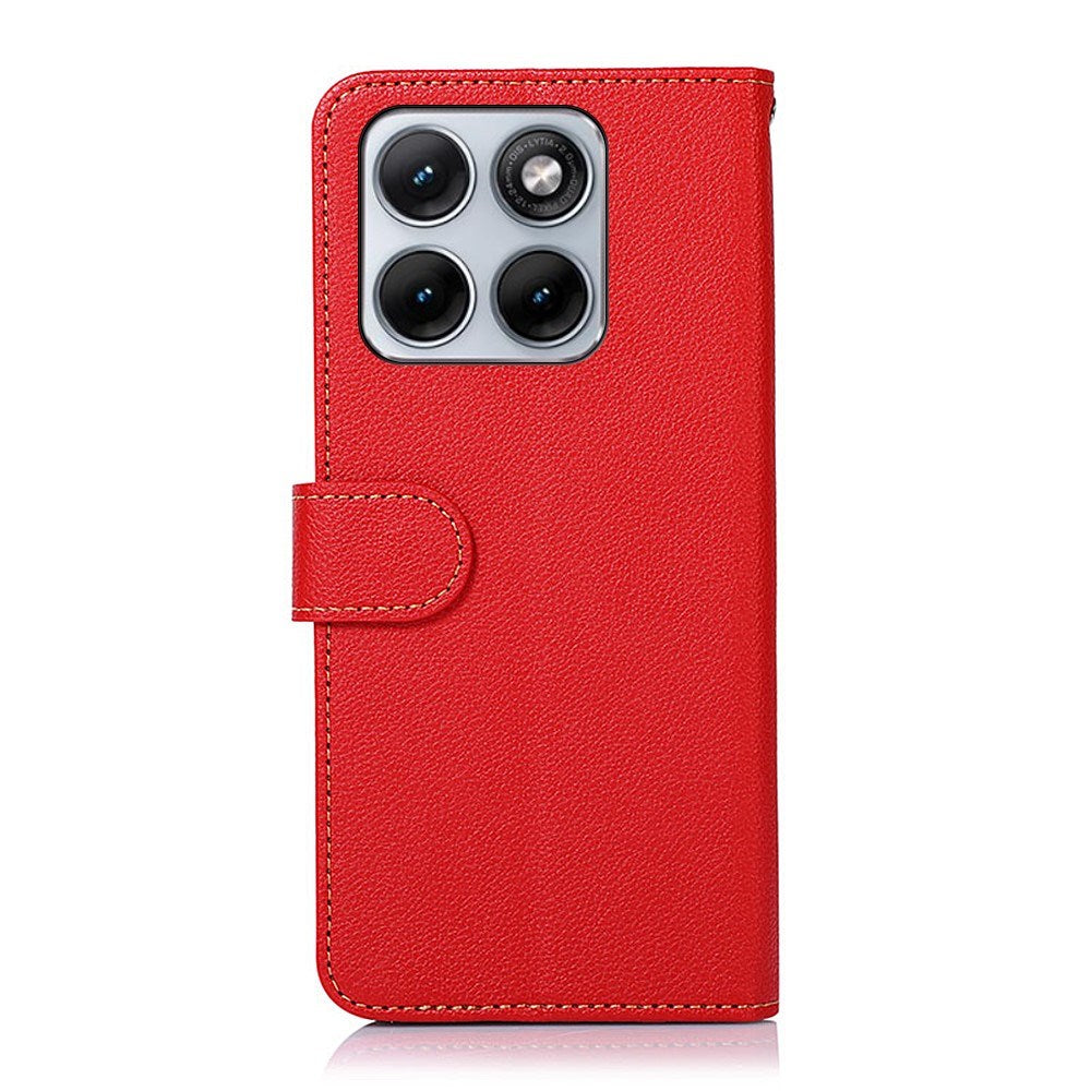 Motorola Edge 70 Fusion EIDERWOOD Kunstlæder Cover m. Strop - Rød