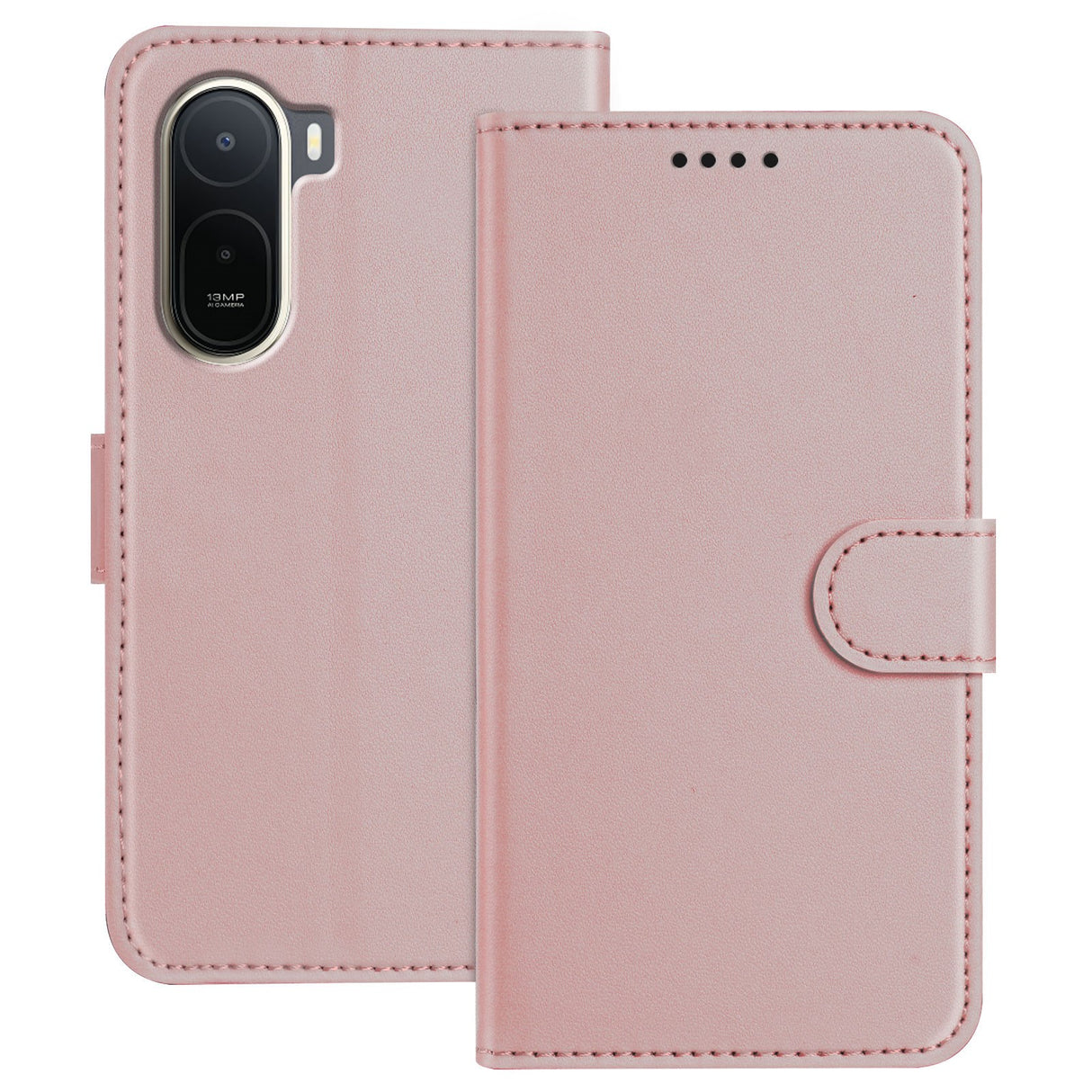 Xiaomi Redmi A7 Pro EIDERWOOD Kunstlæder Flip Cover m. Kortholder - Rose Gold