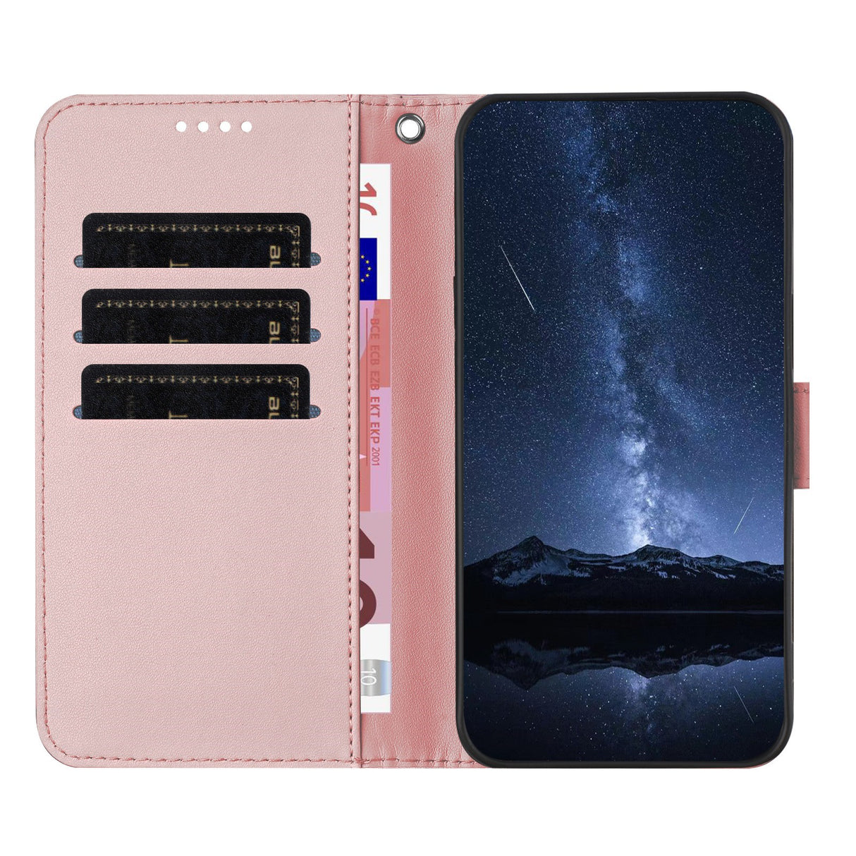 Xiaomi Redmi A7 Pro EIDERWOOD Kunstlæder Flip Cover m. Kortholder - Rose Gold