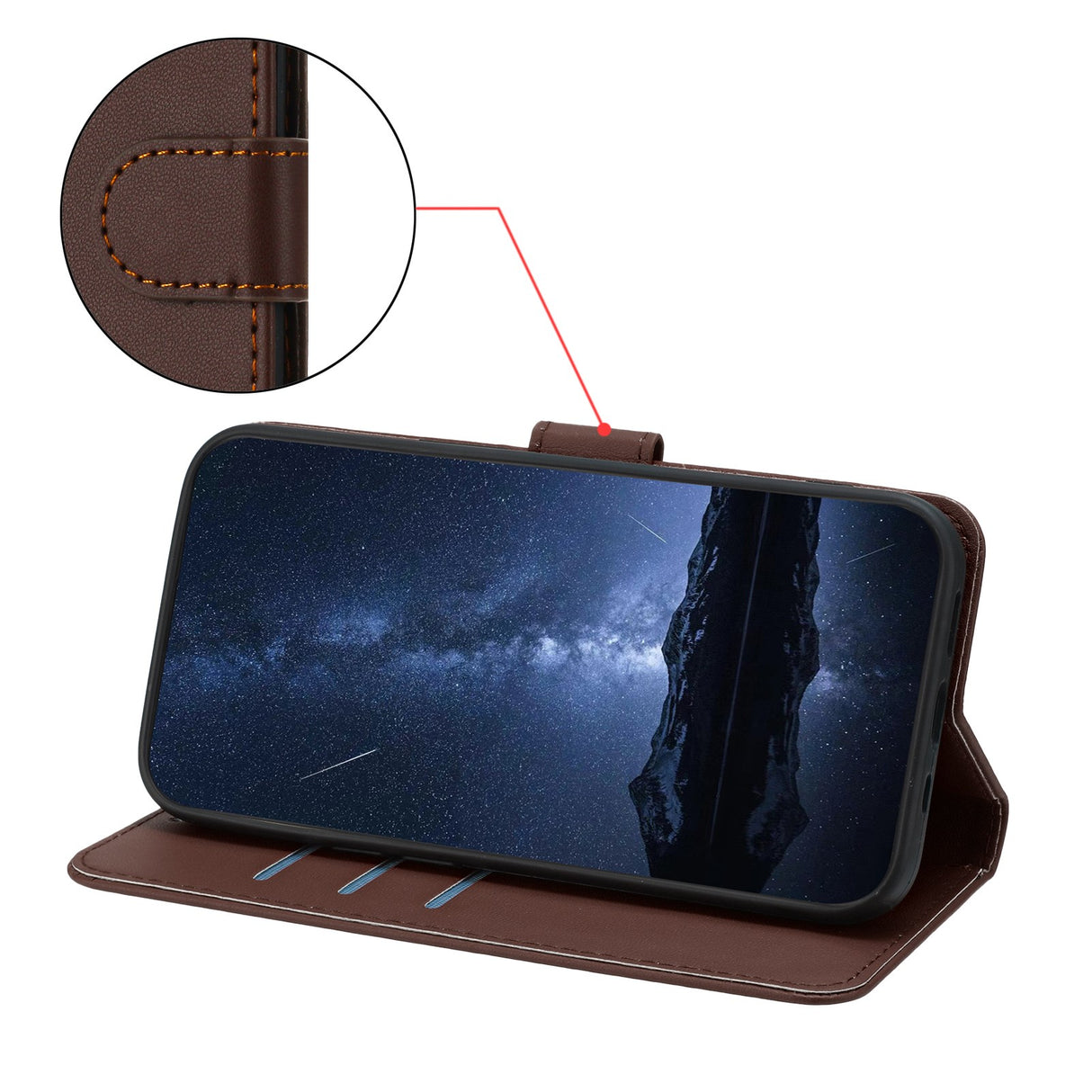 Xiaomi Redmi A7 Pro EIDERWOOD Kunstlæder Flip Cover m. Kortholder - Brun