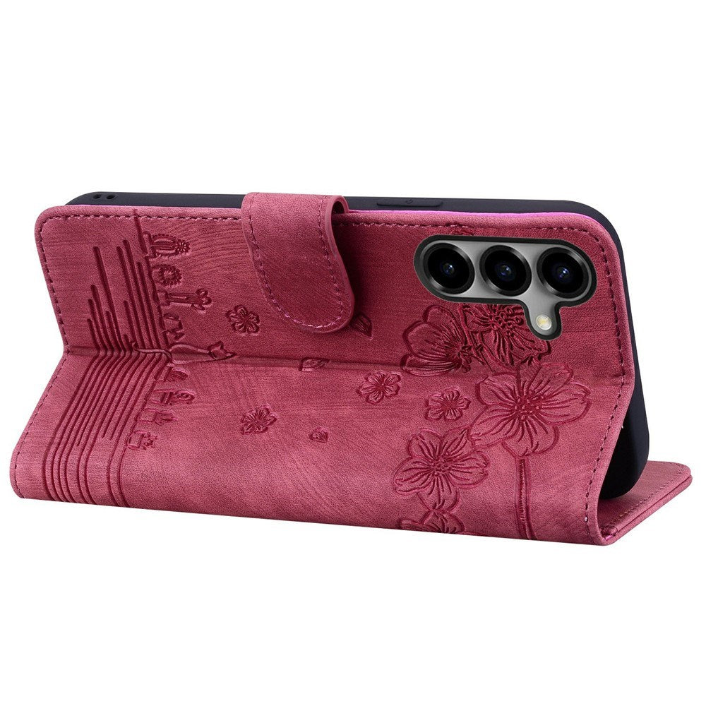 Samsung Galaxy S26 EIDERWOOD Mobil Cover m. Tryk / Kortholder / Strop - Rød