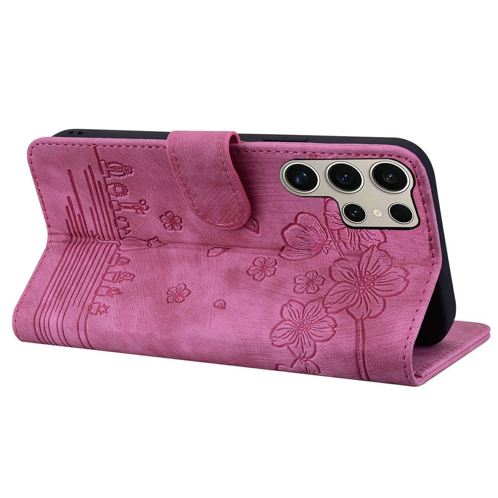 Samsung Galaxy S26 Ultra EIDERWOOD Mobil Cover m. Tryk / Kortholder / Strop - Lyserød