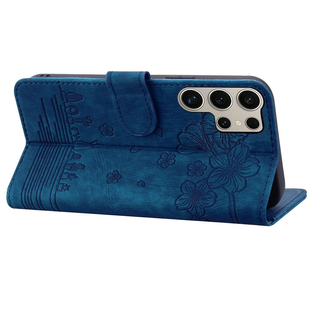 Samsung Galaxy S26 Ultra EIDERWOOD Mobil Cover m. Tryk / Kortholder / Strop - Blå