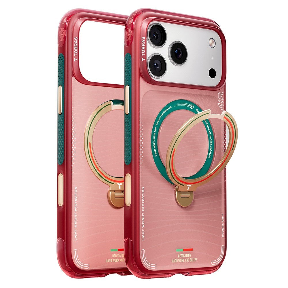iPhone 17 Pro Max TORRAS Ostand Q3 Air Case m. 360° Kickstand - MagSafe Kompatibel - Wave of Passion