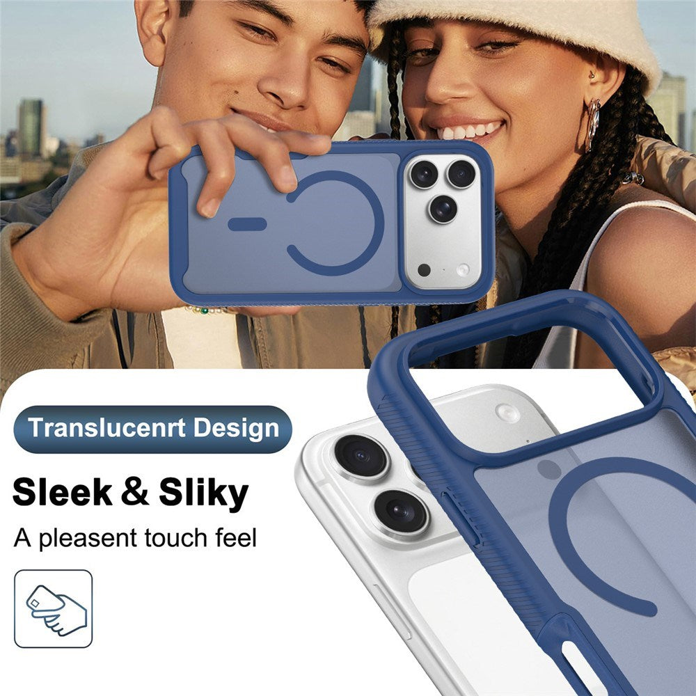iPhone 18 Pro Max / 17 Pro Max EIDERWOOD Mat Hybrid Plast Bagside Cover m. Skærmbeskyttelsesfilm - MagSafe Kompatibel - Blå