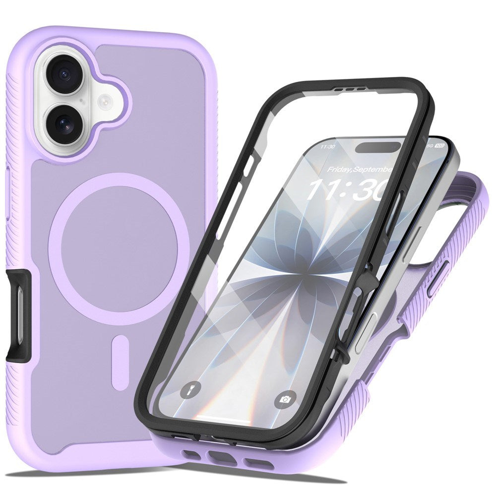 iPhone 17 EIDERWOOD Mat Hybrid Mobilcover m. Skærmbeskyttelsesramme - Lilla