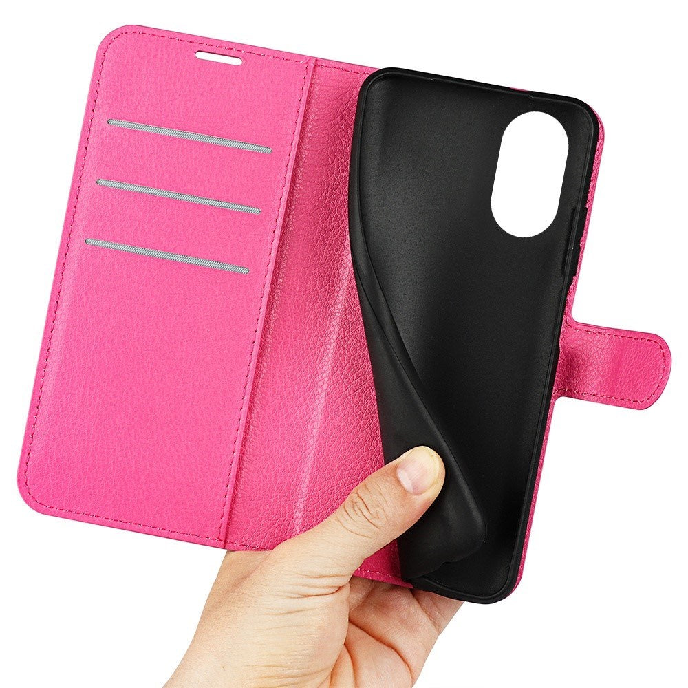 OPPO A17 EIDERWOOD Kunstlæder Cover m. Kortholder & Ståfunktion - Pink