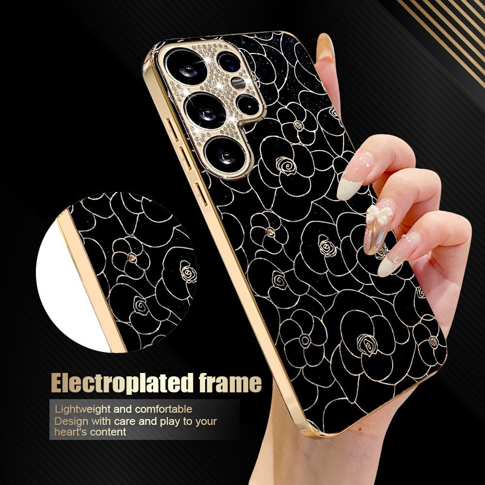 Samsung Galaxy S26 Ultra EIDERWOOD Hybrid Cover - Blomster & Diamant Kamera - Sort