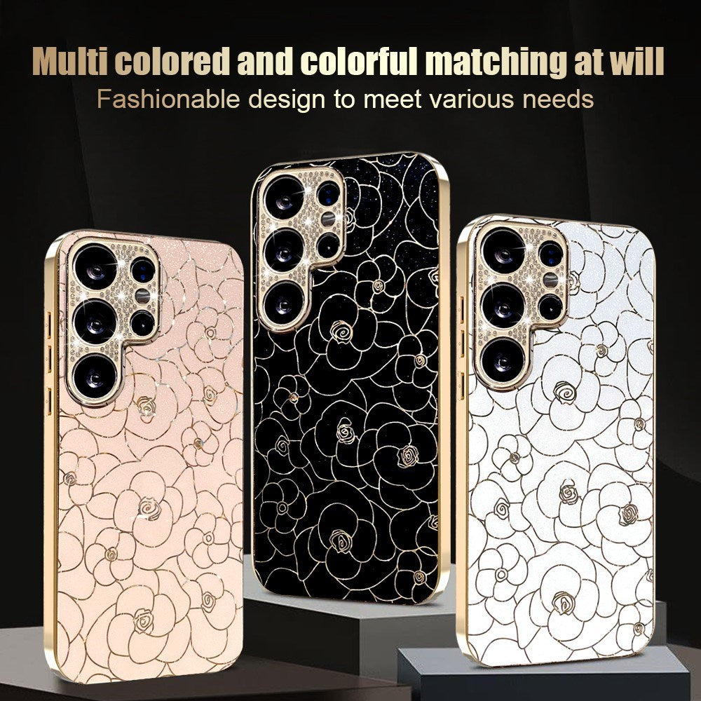 Samsung Galaxy S26 Ultra EIDERWOOD Hybrid Cover - Blomster & Diamant Kamera - Hvid
