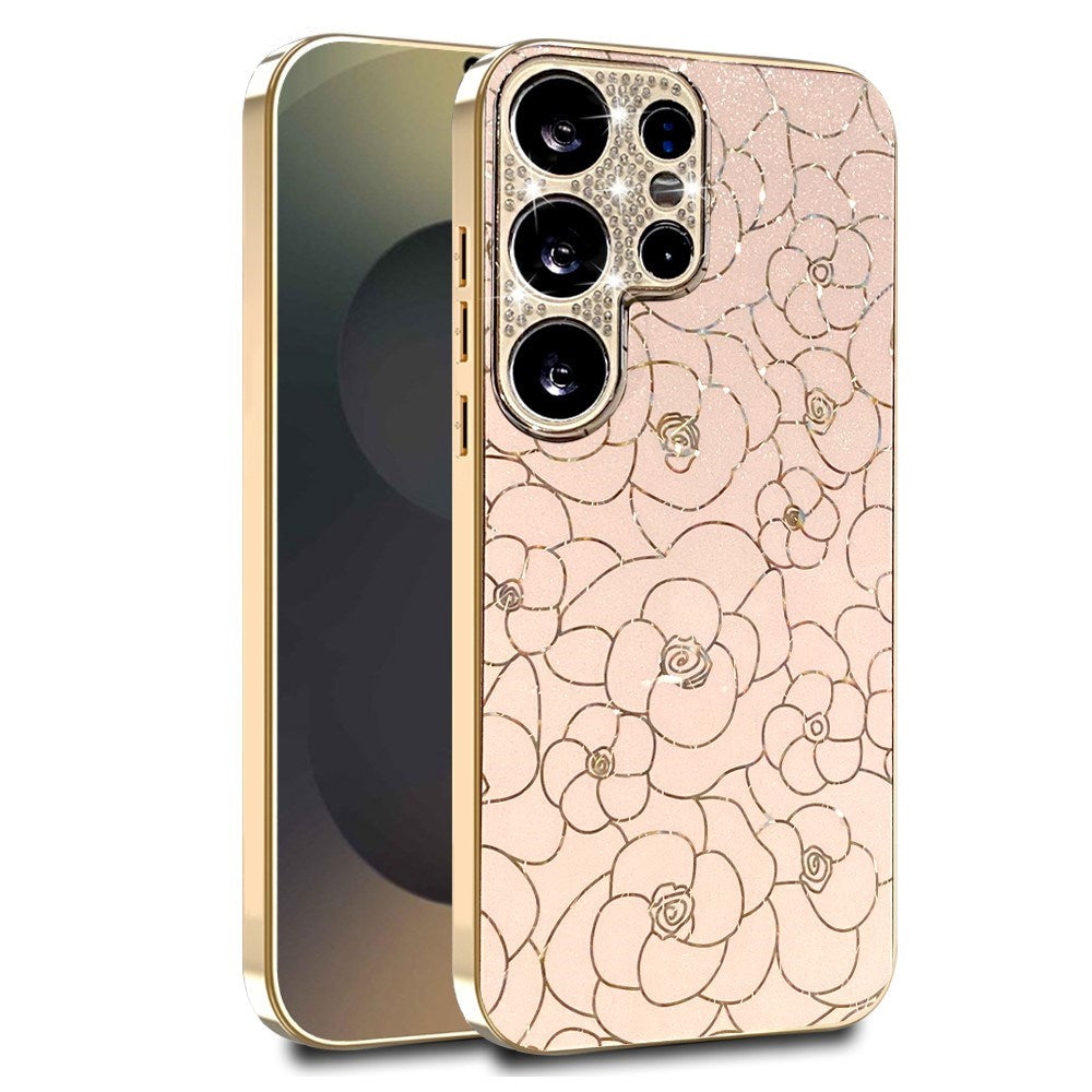 Samsung Galaxy S26 Ultra EIDERWOOD Hybrid Cover - Blomster & Diamant Kamera - Lyserød