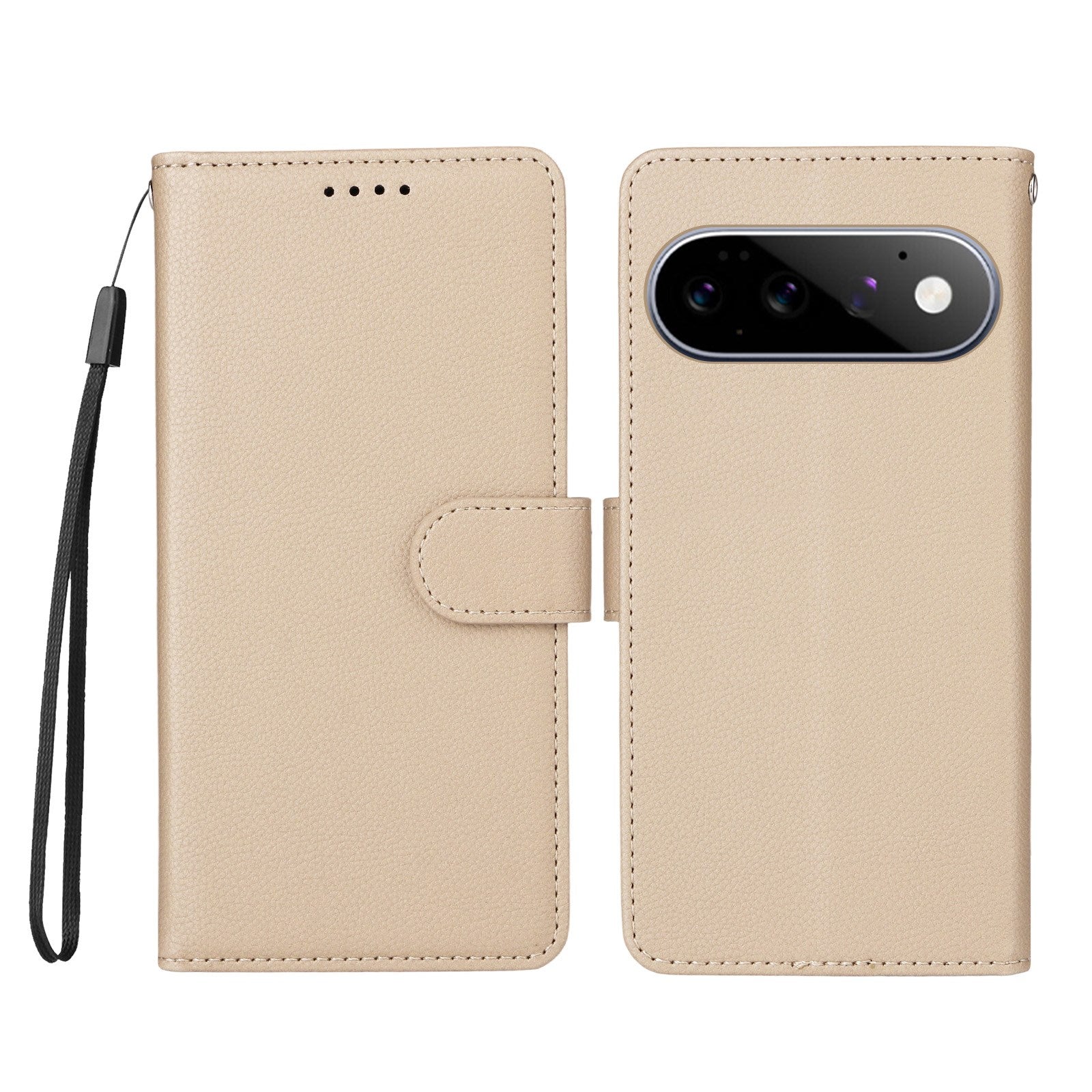 EIDERWOOD Google Pixel 11 / 11 Pro Flipcover inkl. Kortholder & Håndledsrem - Beige