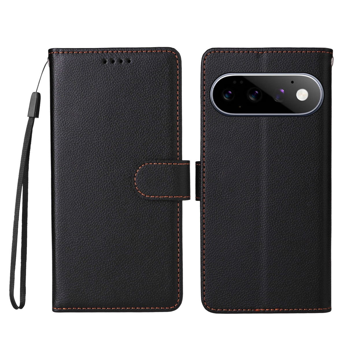 EIDERWOOD Google Pixel 11 / 11 Pro Flipcover inkl. Kortholder & Håndledsrem - Sort