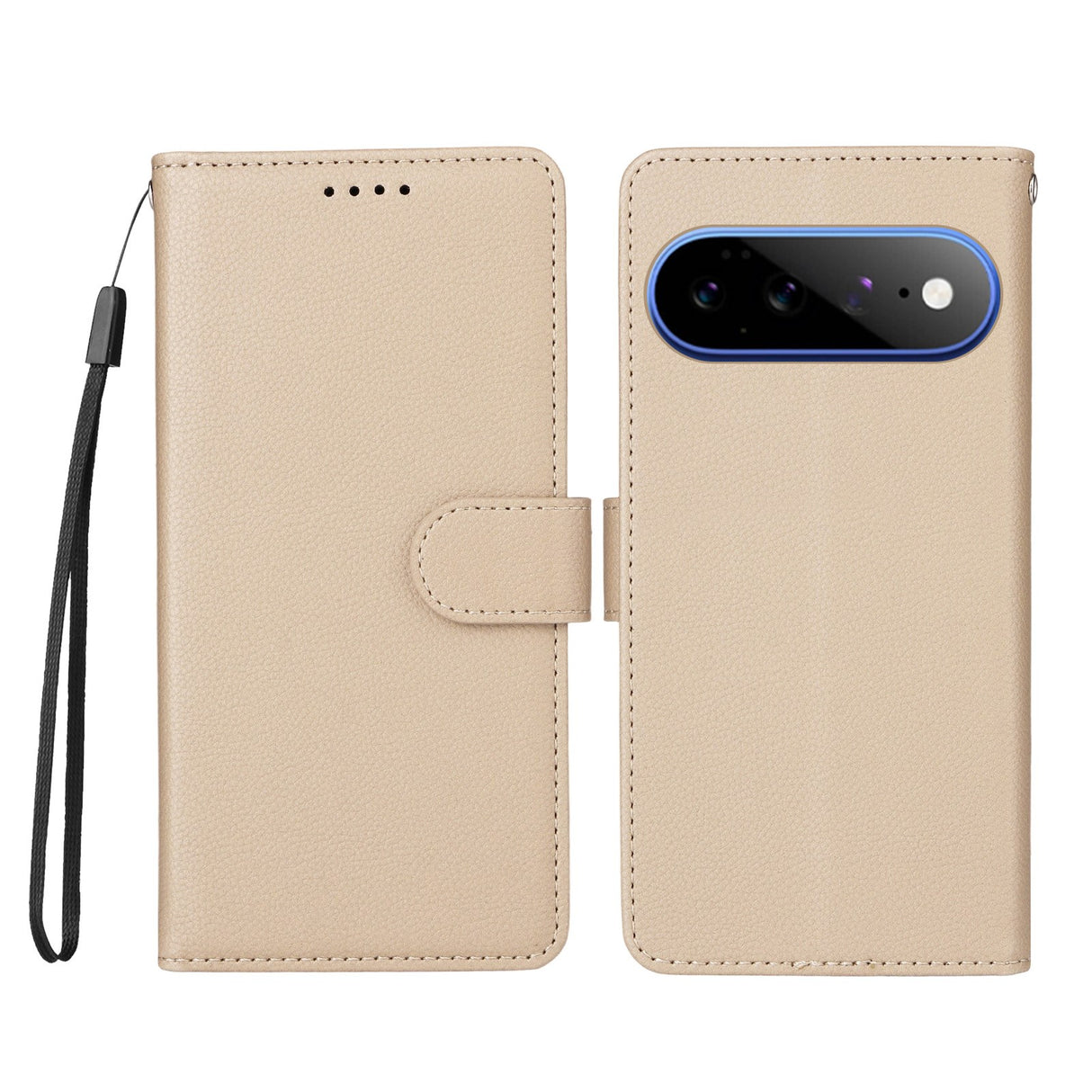 EIDERWOOD Google Pixel 11 Pro XL Flipcover inkl. Kortholder & Håndledsrem - Beige