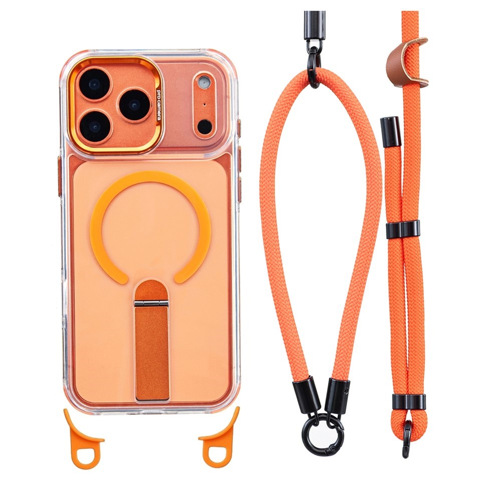 iPhone 17 Pro EIDERWOOD Mobilcover m. Ståfunktion & Skulder- / Håndledsstrop - MagSafe Kompatibel - Orange