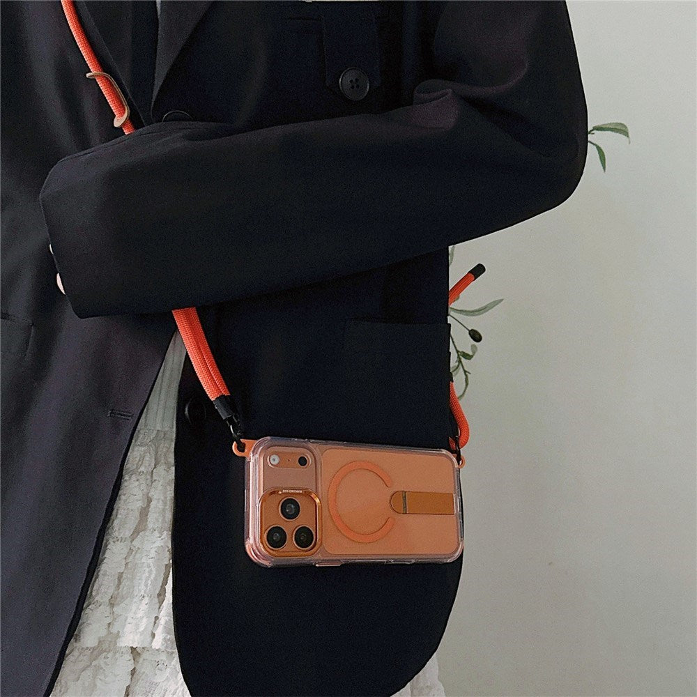 iPhone 17 Pro EIDERWOOD Mobilcover m. Ståfunktion & Skulder- / Håndledsstrop - MagSafe Kompatibel - Orange