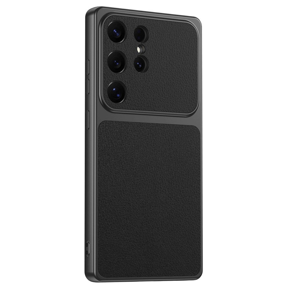 Samsung Galaxy S25 Ultra EIDERWOOD Hybrid Mobilcover m. Kunstlæderbelægning - Sort