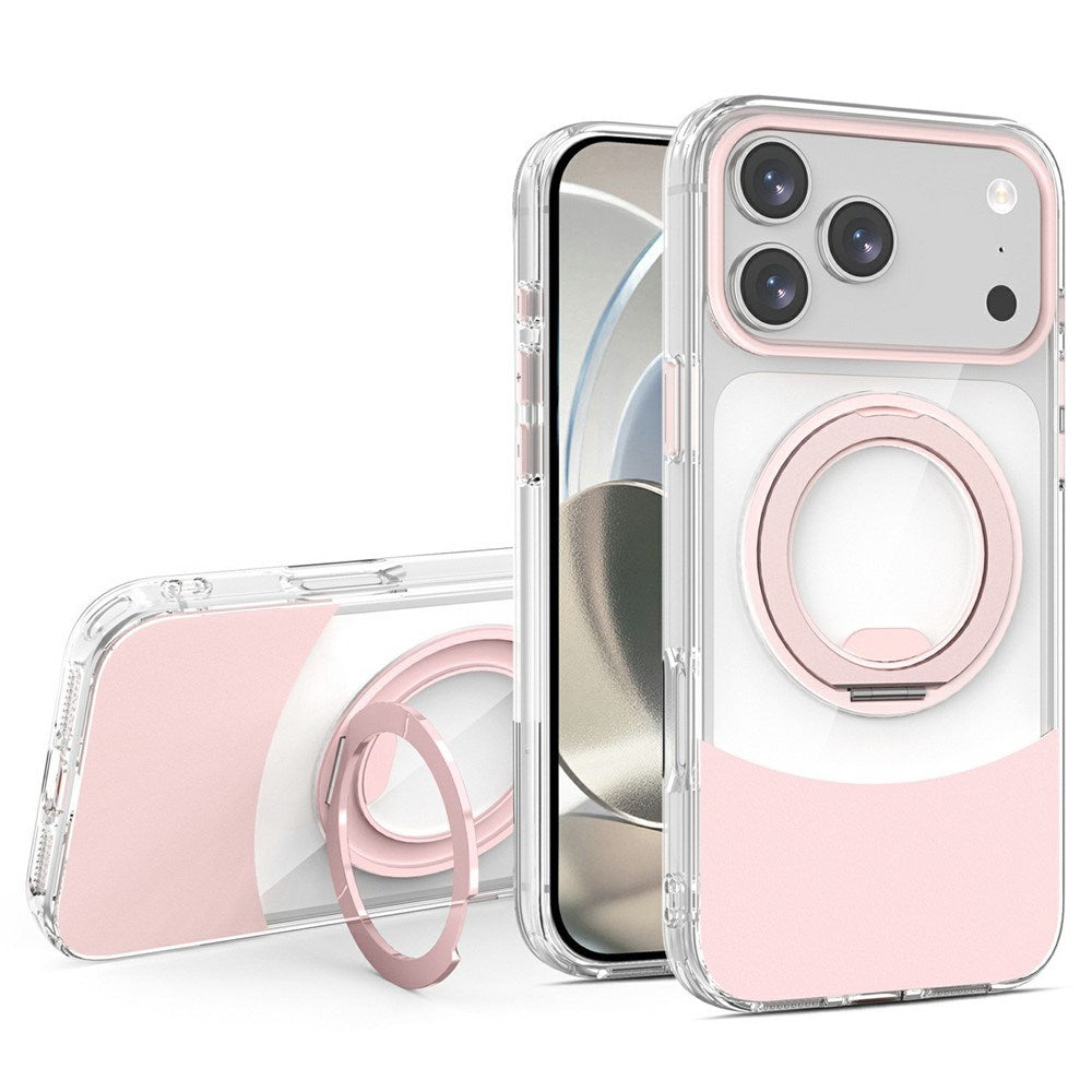 iPhone 17 Pro Max EIDERWOOD Hybrid Mobilcover med Ståfunktion - MagSafe Kompatibel - Gennemsigtig / Lyserød