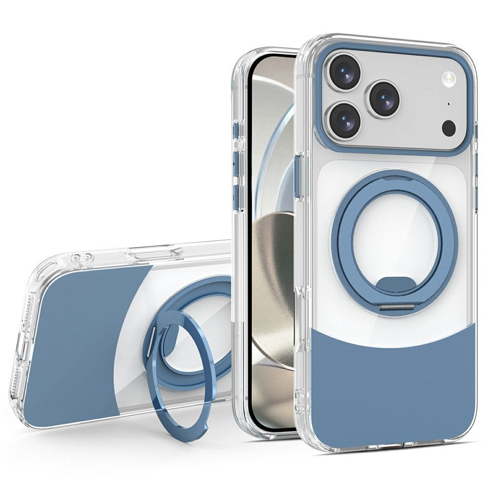 iPhone 17 Pro EIDERWOOD Hybrid Mobilcover med Ståfunktion - MagSafe Kompatibel - Gennemsigtig / Blå