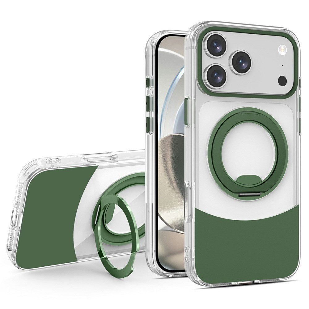 iPhone 17 Pro EIDERWOOD Hybrid Mobilcover med Ståfunktion - MagSafe Kompatibel - Gennemsigtig / Grøn