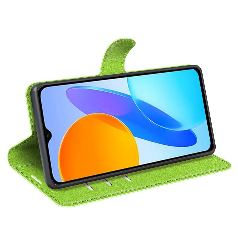 Honor X8 (5G) - EIDERWOOD Kunstlæder Flip Cover m. Kortholder & Ståfunktion - Grøn