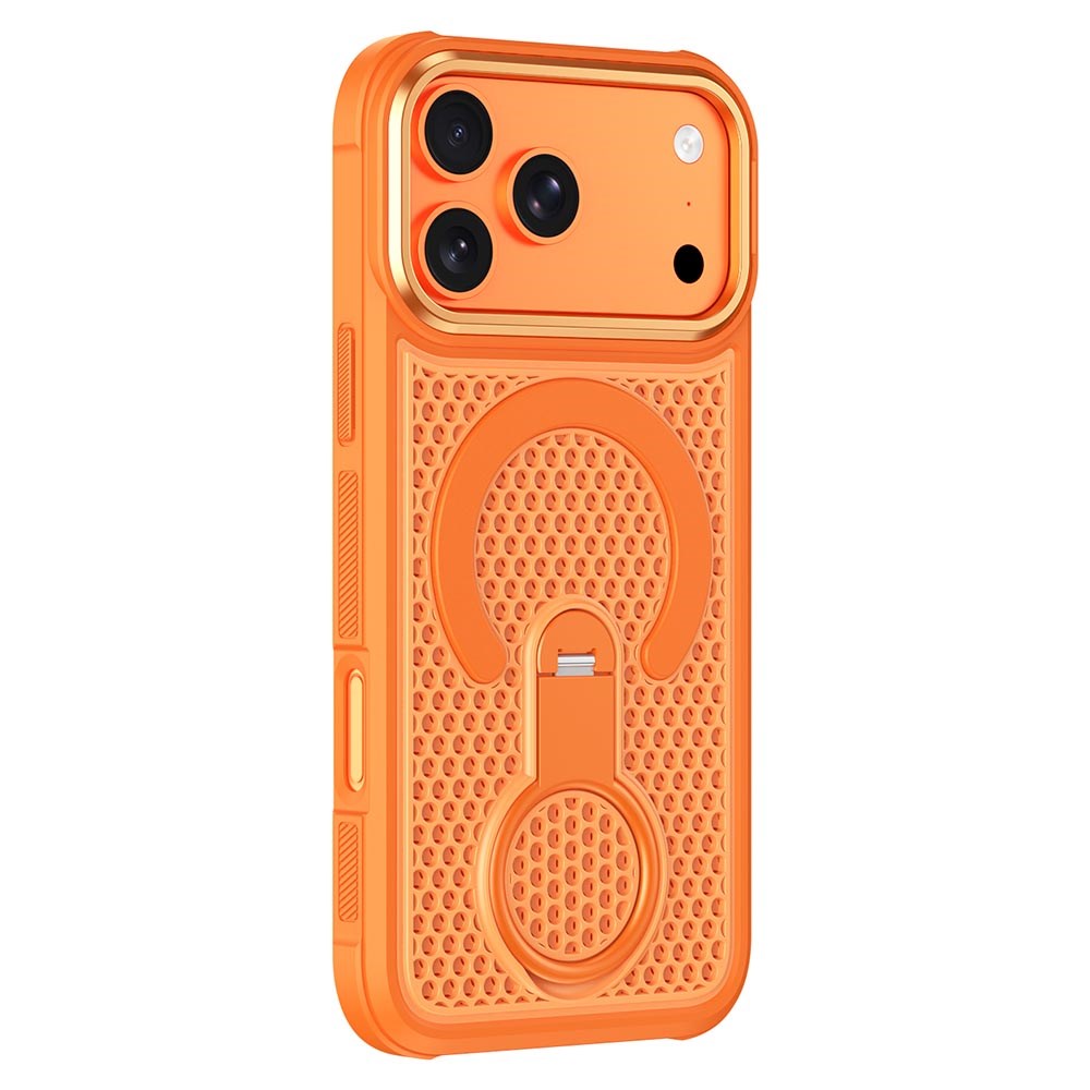 iPhone 17 Pro EIDERWOOD Mobilcover m. Varmeafledning & 360° Roterende Kickstand - MagSafe Kompatibel - Orange