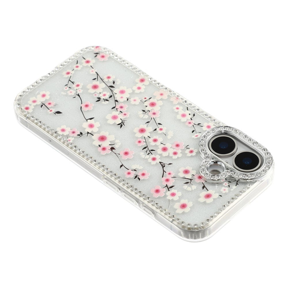iPhone 17 EIDERWOOD Hybrid Mobilcover m. Rhinsten & Blomsterdesign - Gennemsigtig / Kirsebærblomster