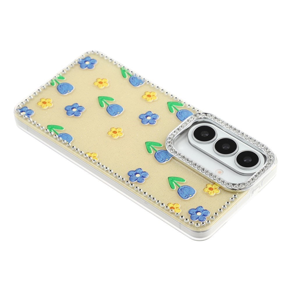 Samsung Galaxy S26 EIDERWOOD Hybrid Mobilcover m. Rhinsten & Blomsterdesign - Gul / Tulipaner