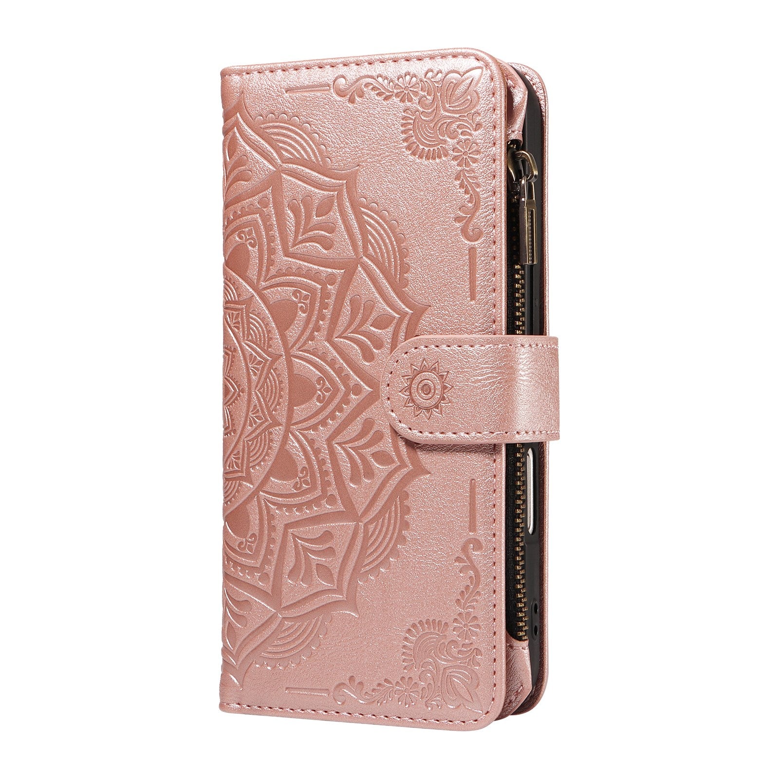 iPhone 17 EIDERWOOD Flipcase m. 9 x Kortholder / Lynlåslomme / RFDI-Blokering / Rem - Rose Gold