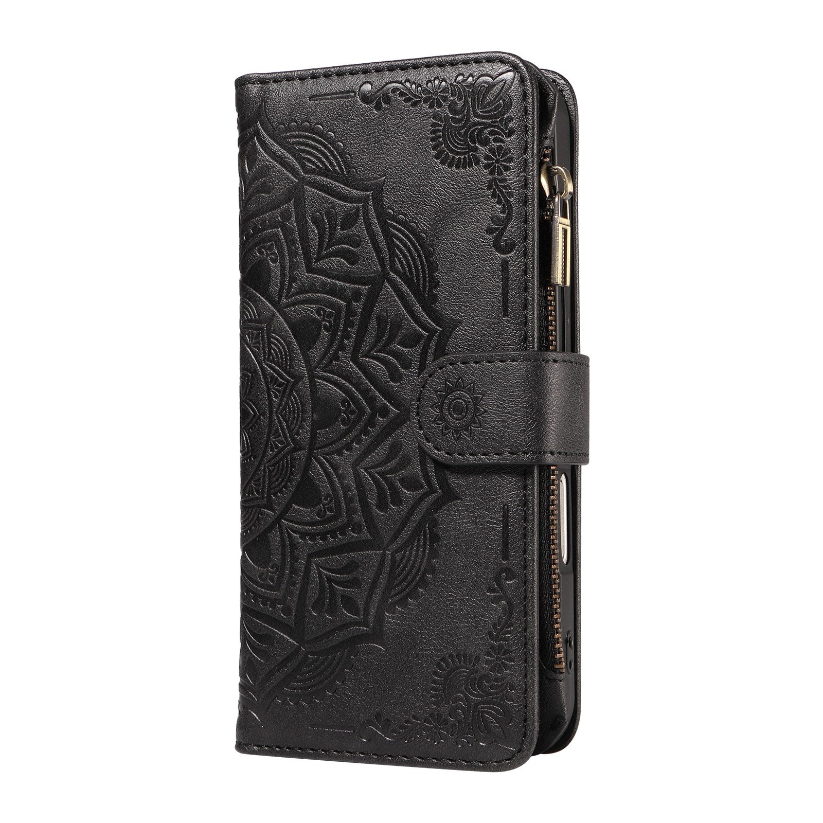 iPhone 17e / 16e EIDERWOOD Flipcase m. 9 x Kortholder / Lynlåslomme / RFDI-Blokering / Rem - Sort