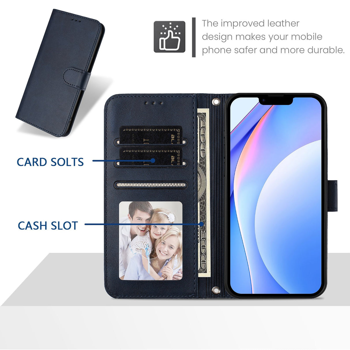 Honor 600 / 600 Pro EIDERWOOD Kunstlæder Flip Cover inkl. Strop - Blå