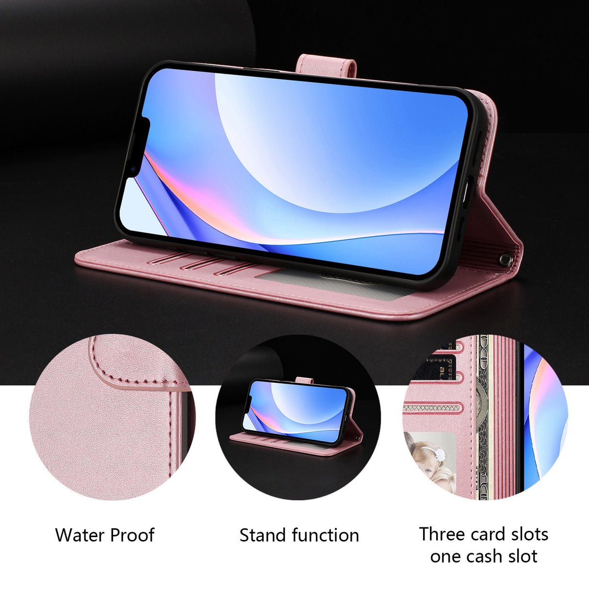 Honor 600 / 600 Pro EIDERWOOD Kunstlæder Flip Cover inkl. Strop - Lyserød
