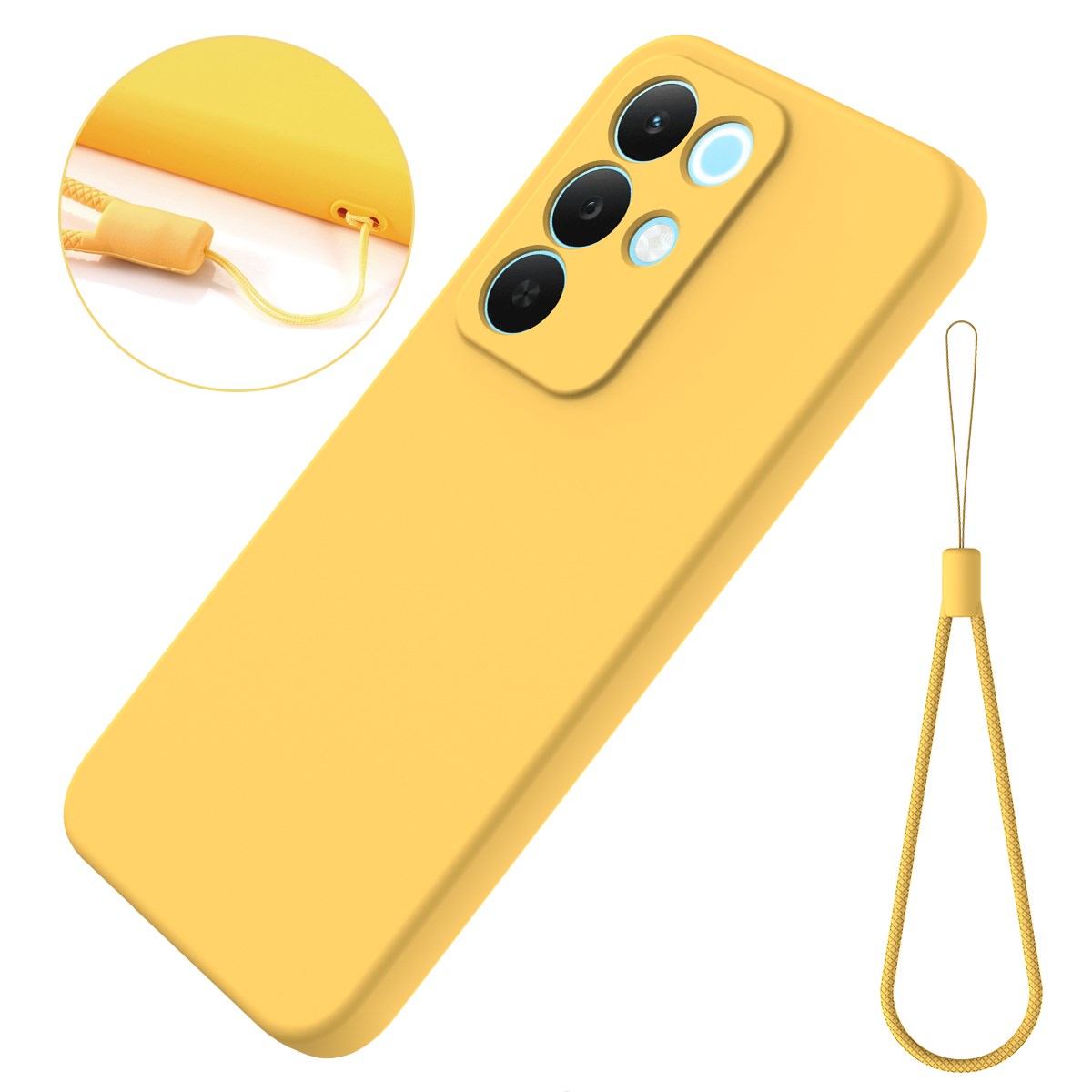 Realme C100 EIDERWOOD Silikone Bagside Cover m. Strop - Gul