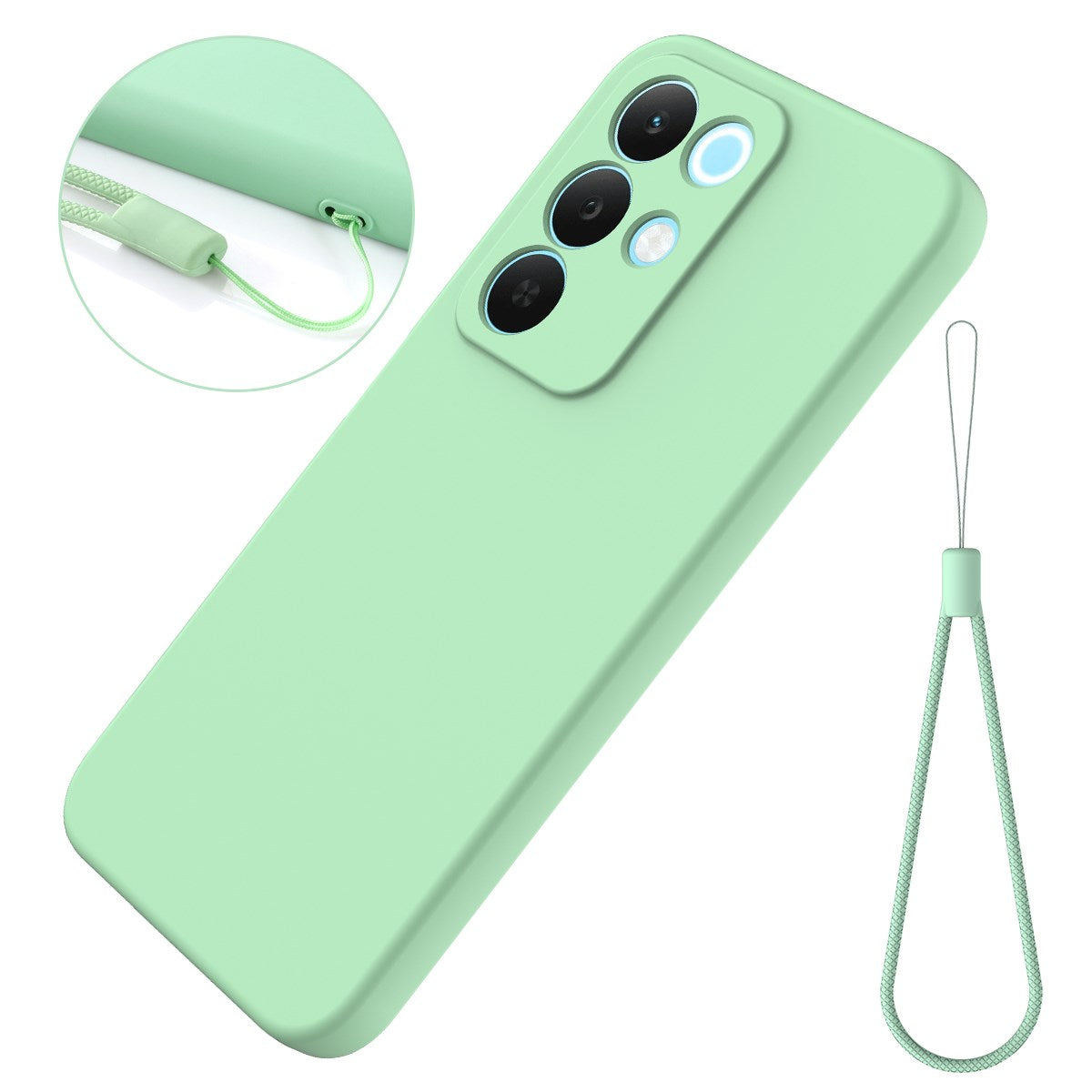 Realme C100 EIDERWOOD Silikone Bagside Cover m. Strop - Grøn