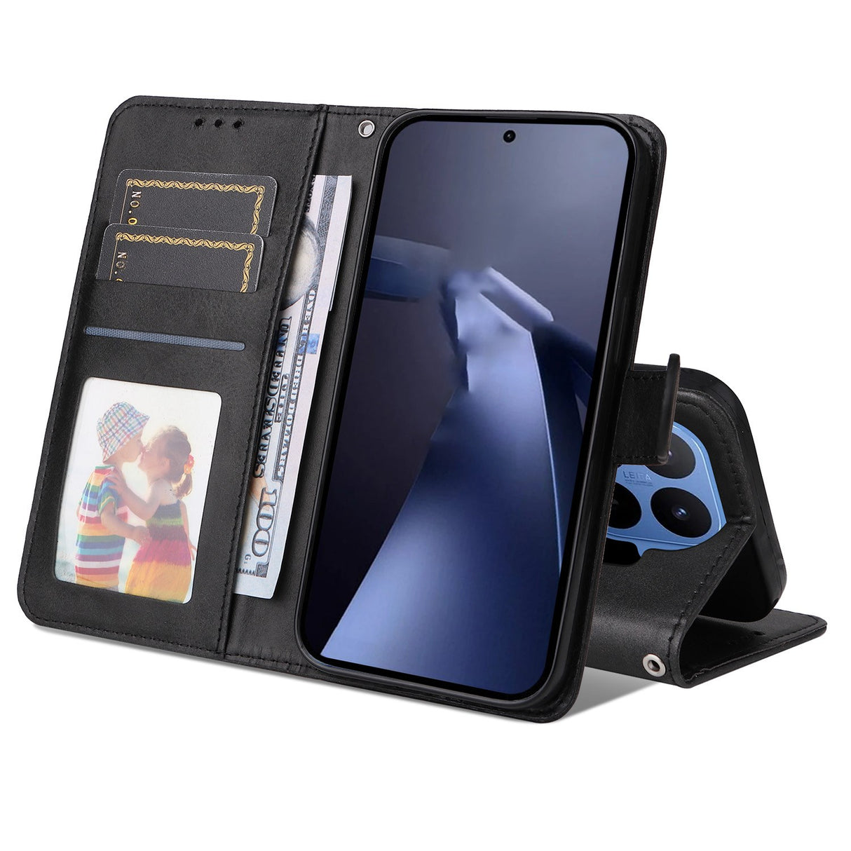 Xiaomi 17T Pro EIDERWOOD Kunstlæder Flip Cover inkl. Strop - Sort