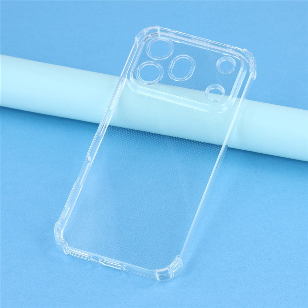 Honor 600 Pro EIDERWOOD Fleksibelt Plast Bagside Cover m. Stødabsorberende Hjørner - Gennemsigtig