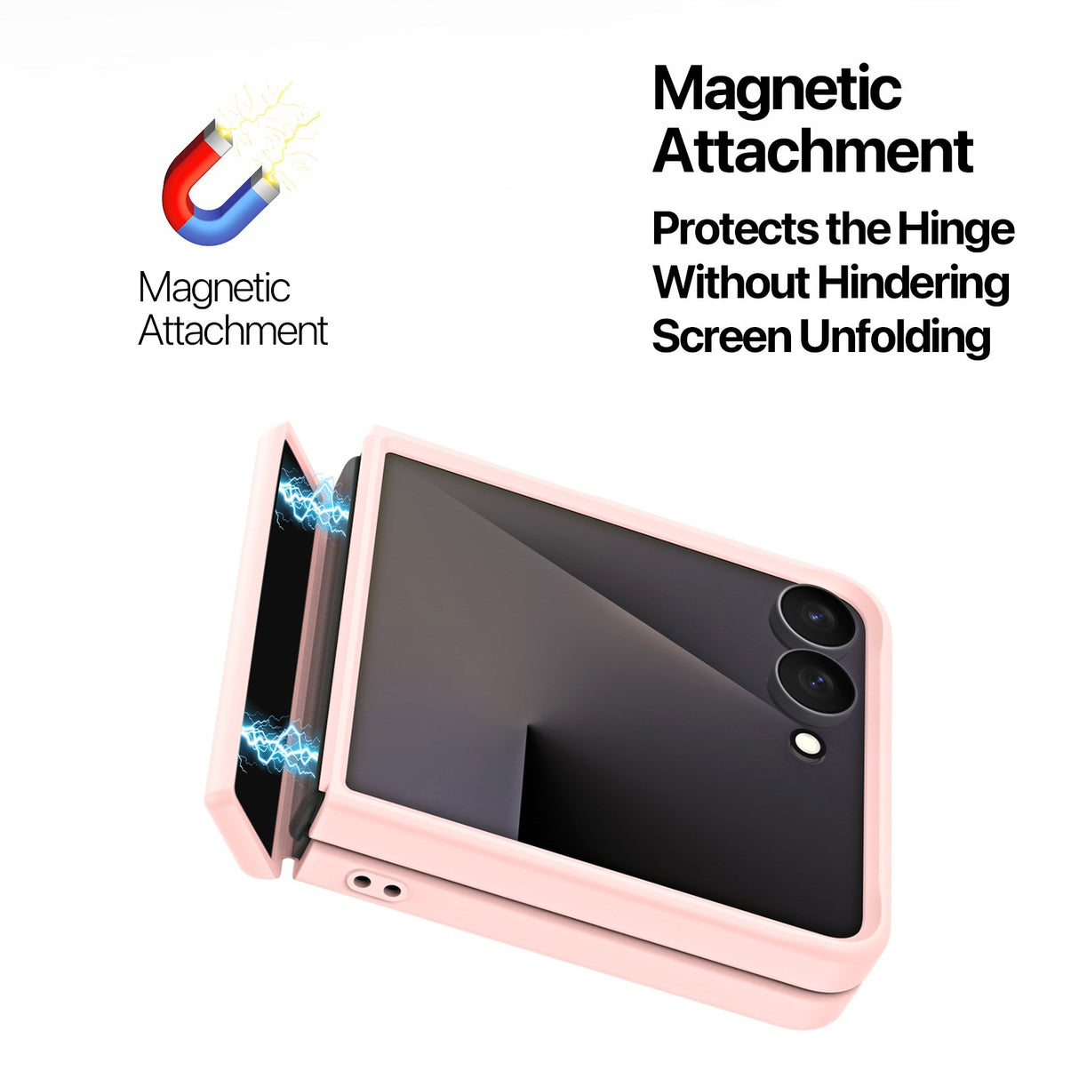 Samsung Galaxy Z Flip8 DUX DUCIS Hybrid Cover m. Mat Bagside - MagSafe Kompatibel - Lyserød
