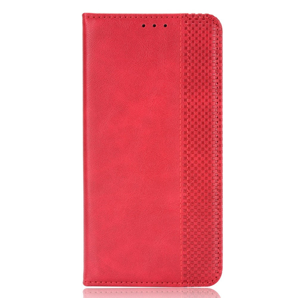 Realme C100 EIDERWOOD Kunstlæder Flip Cover m. Kortholder - Rød