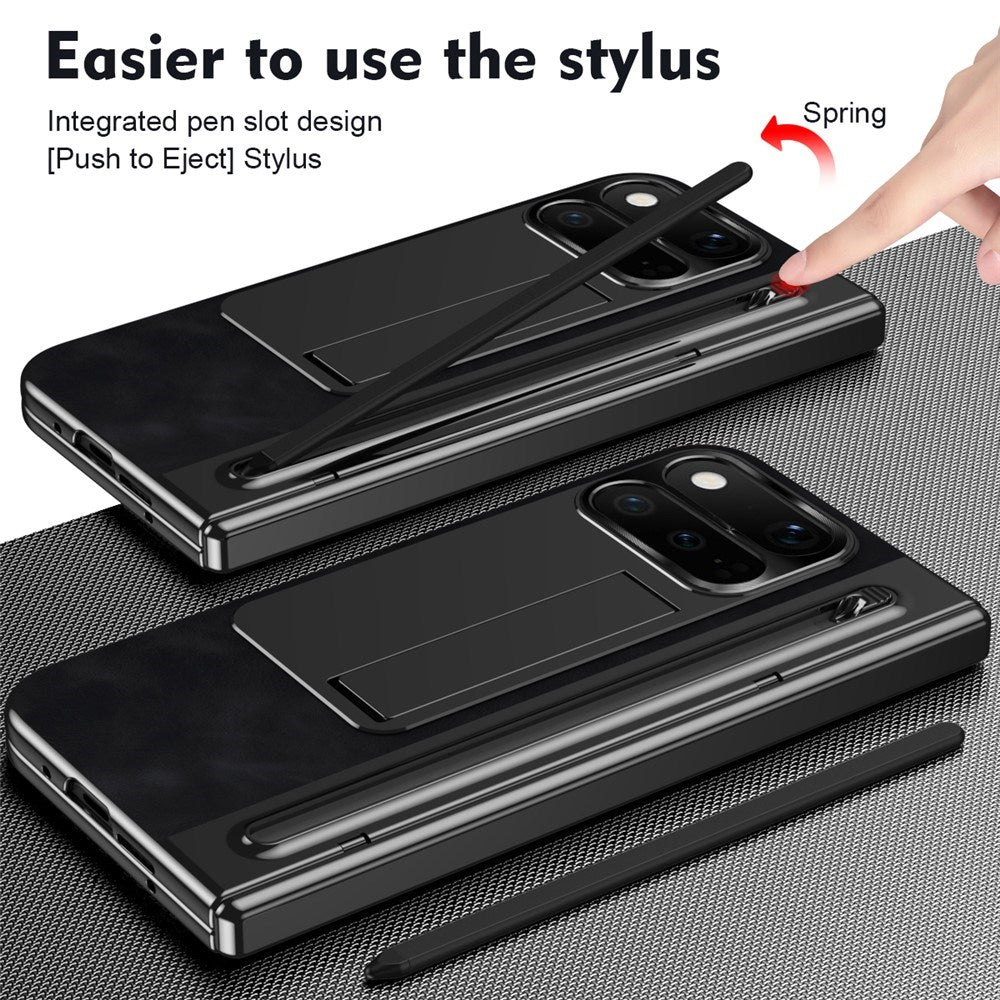 Google Pixel 11 Pro Fold EIDERWOOD Kunstlæder Mobilcover m. Hærdet Glas - Sort
