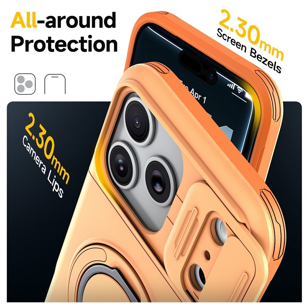 iPhone 18 Pro / 17 Pro EIDERWOOD Hybrid Plast Håndværker Cover m. Cam Slider - MagSafe Kompatibel - Orange