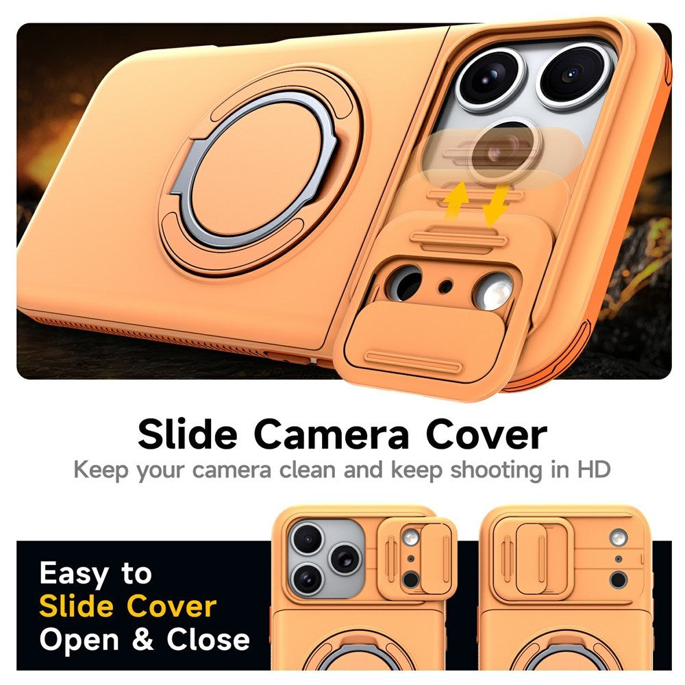 iPhone 18 Pro / 17 Pro EIDERWOOD Hybrid Plast Håndværker Cover m. Cam Slider - MagSafe Kompatibel - Orange