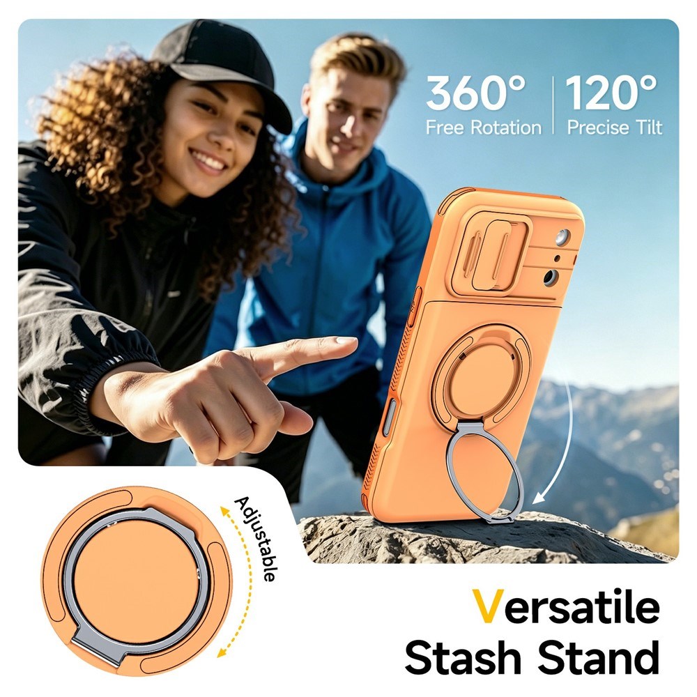 iPhone 18 Pro / 17 Pro EIDERWOOD Hybrid Plast Håndværker Cover m. Cam Slider - MagSafe Kompatibel - Orange
