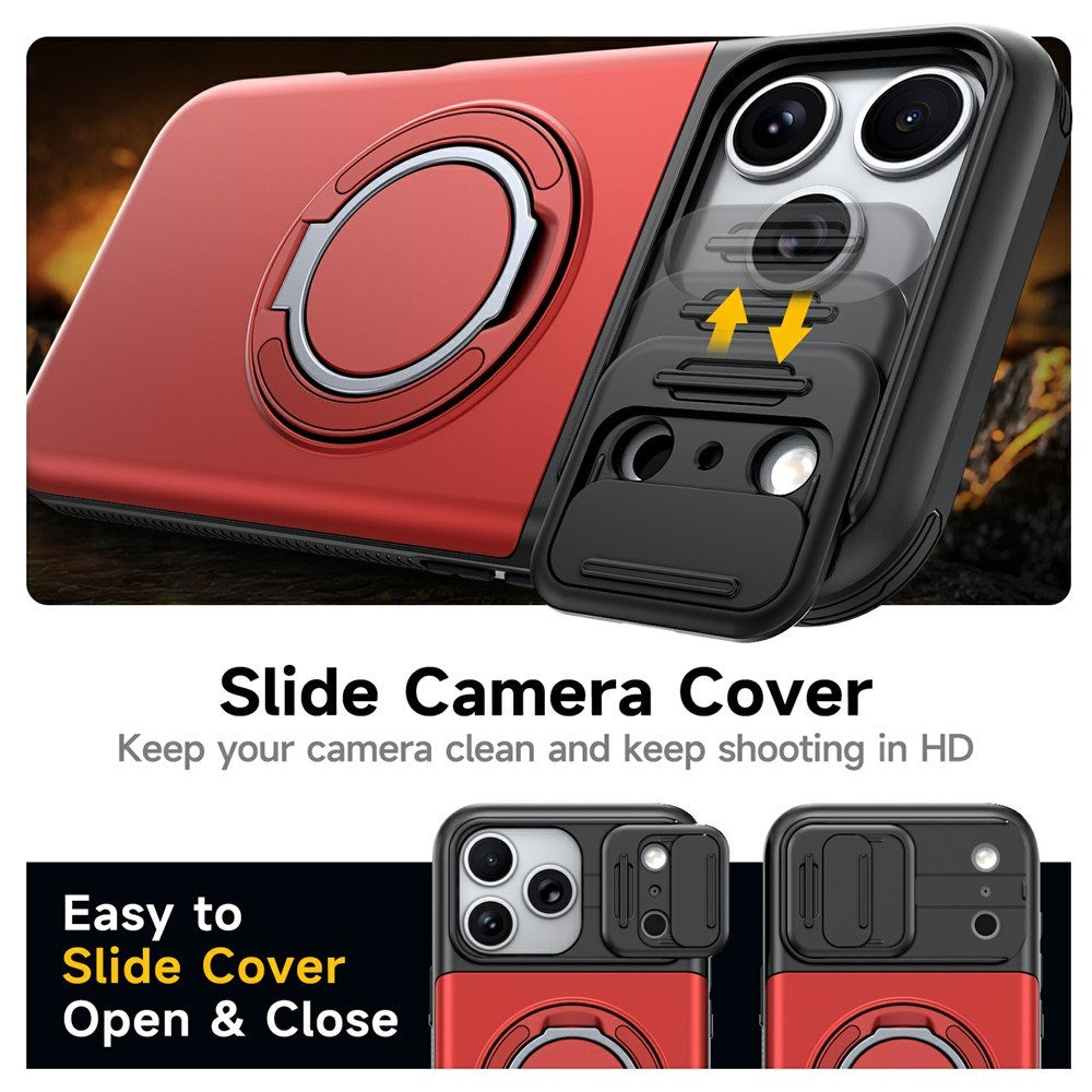 iPhone 18 Pro / 17 Pro EIDERWOOD Hybrid Plast Håndværker Cover m. Cam Slider - MagSafe Kompatibel - Rød