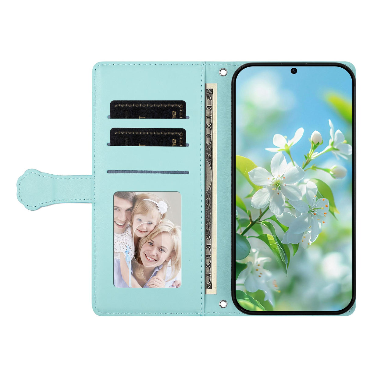 iPhone 18 Pro Max / 17 Pro Max Flip Cover - 3D Katteører - Kortholder - Ståfunktion - Blå