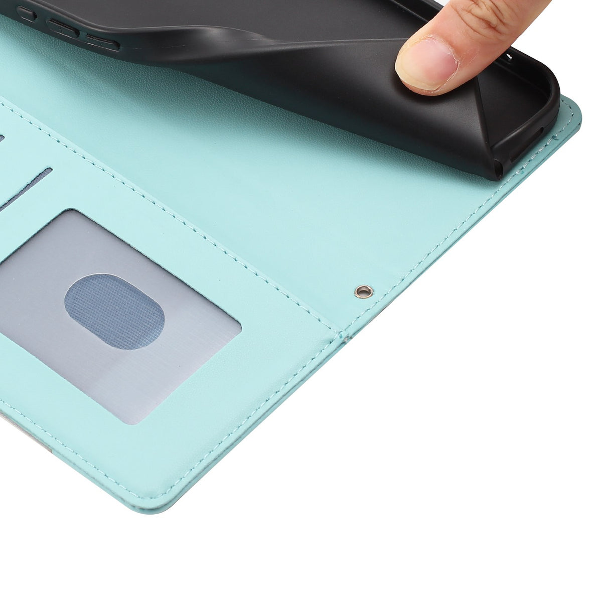 iPhone 18 Pro Max / 17 Pro Max Flip Cover - 3D Katteører - Kortholder - Ståfunktion - Blå