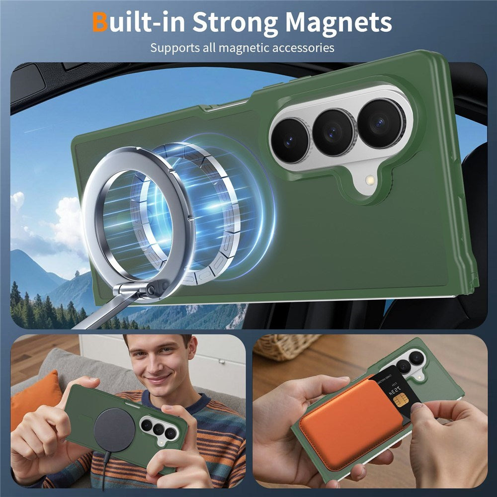 Samsung Galaxy Z Fold8 Mat Fleksibelt Plast Bagside Cover - MagSafe Kompatibel - Grøn